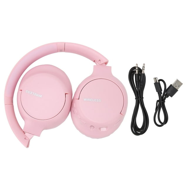 Auriculares inalámbricos supraaurales L700 con Bluetooth, micrófono, tarjeta de memoria, modo LINEIN, para teléfono y portátil, color rosa