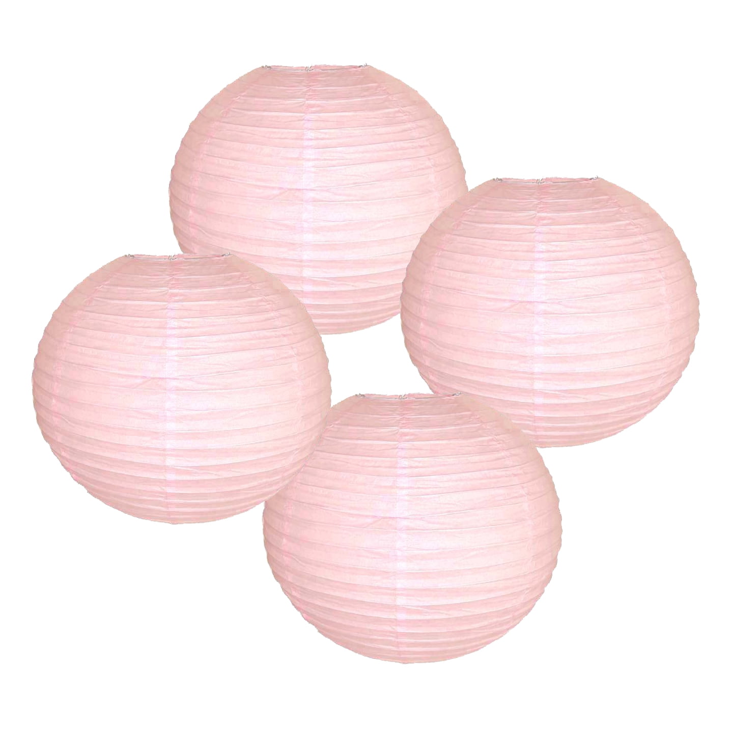 20 Pale Pink Paper Lanterns Set Of 4 Decorative Round Chinese
