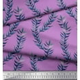 thumbnail image 2 of Soimoi Purple Cotton Cambric Fabric Laurel Leaves Print Fabric by the Yard 42 Inch Wide, 2 of 3