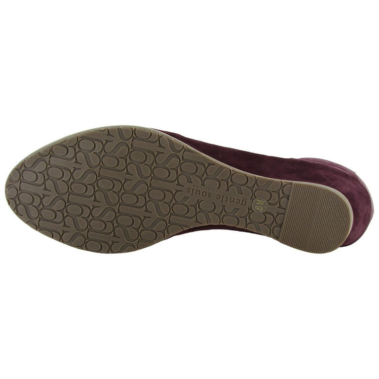 Gentle Souls Womens Naomi Suede Wedge Sandal Shoes Oxblood US 5.5