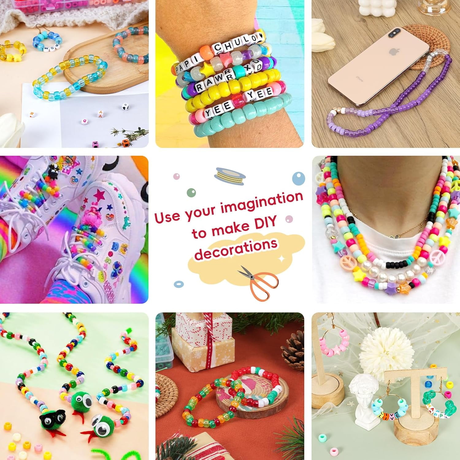 5 Pcs Clay Beads Bracelet Making Kit for Beginner,Polymer Clay Beads with Charms Kit for Jewelry Making, DIY Arts and Crafts Birthday Gifts