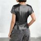 thumbnail image 4 of Tops de Cuello Redondo para las Mujeres de Moda Primavera Verano Manga Corta Base Blusa, Poliéster Suave Fresco Uso Diario, 4 of 6