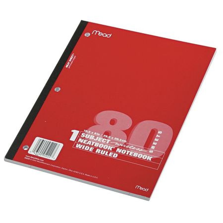 MEAD MEA05222 101/2 x 8" Single Subject Notebook