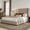 Warm Taupe, variant on Christopher Knight Home Modern King Upholstered Platform Bed Frame, Tall Wingback Headboard, Warm Taupe