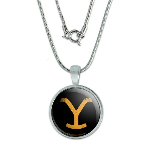 Yellowstone TV Show Brand 0.75" Pendant with Sterling Silver Plated Chain