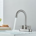 thumbnail image 4 of CES 4 Inch 2-Handle Swivel Bathroom Sink Faucet Centerset Vanity Mixer Tap 3 Holes Lavatory Faucet Brushed Nickel, 4 of 8