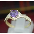 thumbnail image 3 of Pretty 2.00Ct Heart Cut Simulated Amethyst Women's Wedding Ring 14k Yellow Gold Plated Silver, 3 of 5