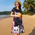 thumbnail image 4 of Balery Cute Kittens Group Portrait Vestidos sueltos de manga corta para mujer, vestidos de verano 2025, vestidos casuales de corte A con vuelo., 4 of 6