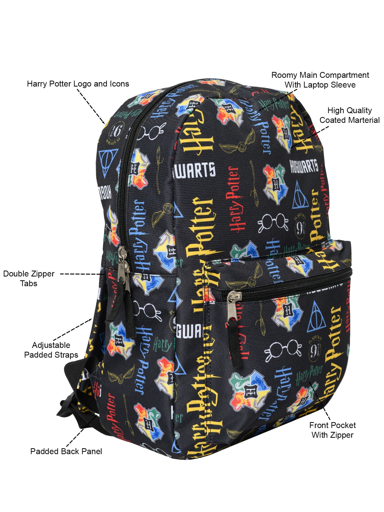 Harry Potter 16 Hogwarts Gryffindor School Bag with Laptop Sleeve for Kids Adults Walmart