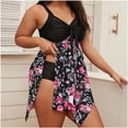 thumbnail image 5 of Swimsuit Women Print One-piece Plus Size Sexy Sling Bikini Bottoms Beachwear Swimwear #77 Pink, 5 of 6