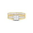 thumbnail image 2 of Diamond Princess 14kt Yellow Gold Princess Diamond Bridal Wedding Ring Band Set 1 Cttw - Size 6, 2 of 4