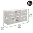 thumbnail image 3 of mDesign Wide Storage Dresser Furniture with 5 Fabric Drawers, Light Gray/White, 3 of 8