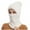 White, variant on Beanie Hat for Men Women with Face Mask Winter Kintted Ski Hats for Cold Weather Windproof Detachable Warm Fleece Lined Hood Cover Hat Cap Scarf
