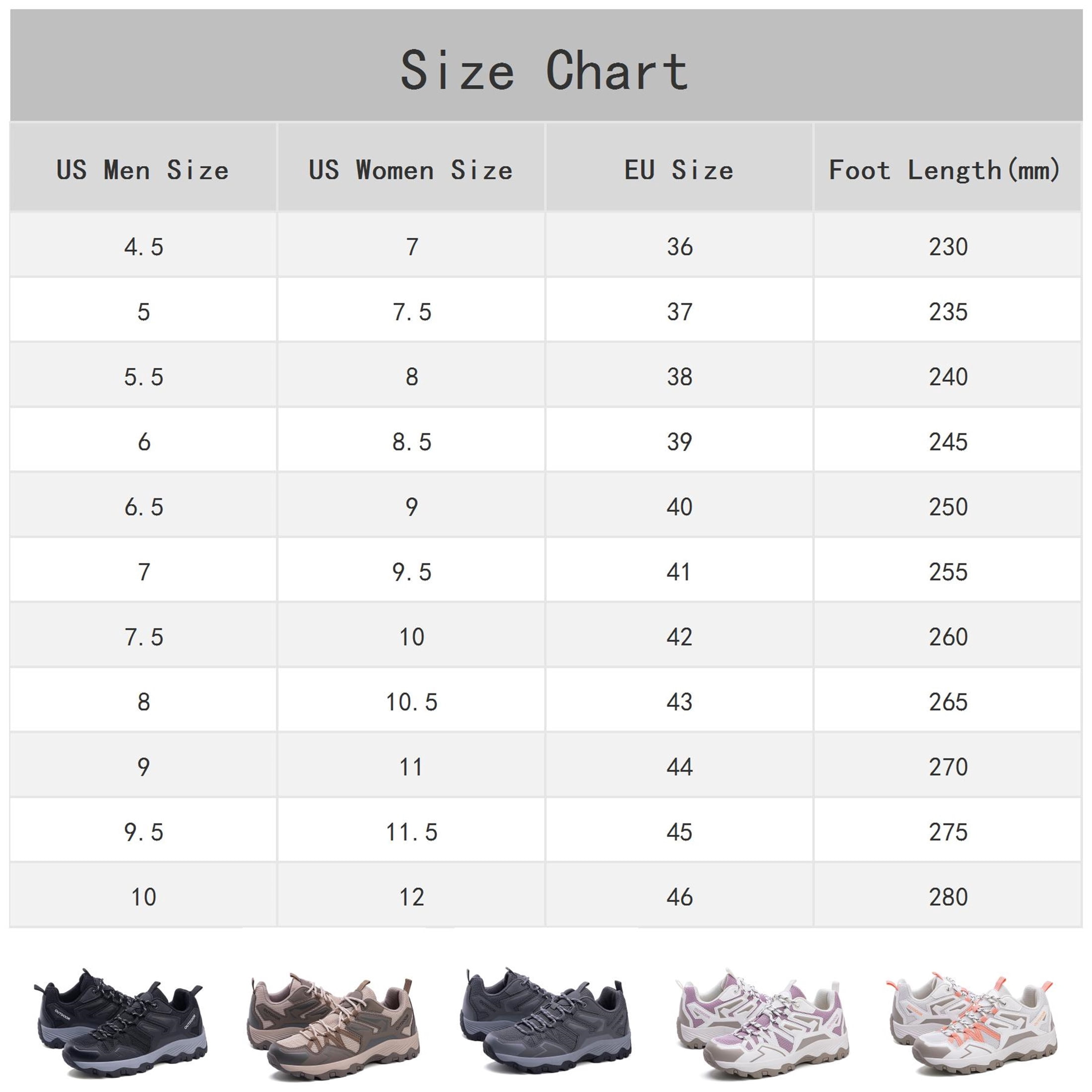 YOURDIARY Womens Mens Hiking Shoes Comfortable Breathable Anti-Slip Outdoor Hike Trekking Trails Shoe