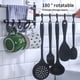 thumbnail image 5 of Toystoory Soporte para utensilios de cocina de montaje en pared estante giratorio de acero inoxidable colgador de riel gancho organizador cuchara Almacenamiento y organización del hogar, 5 of 6