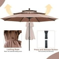 thumbnail image 5 of Ainfox 10ft Patio Umbrella 3 Tiers,Outdoor Table Market Umbrella w/Tilt Adjustment and Crank for Garden,Deck,Beach,Backyard,Pool,Coffee, 5 of 8