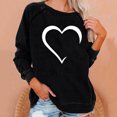 thumbnail image 2 of Besolor Chandail en Molleton Décontracté pour Femmes Imprimé Cœur Col Rond Manches Longues Blouse Ample Confortable Automne, 2 of 5