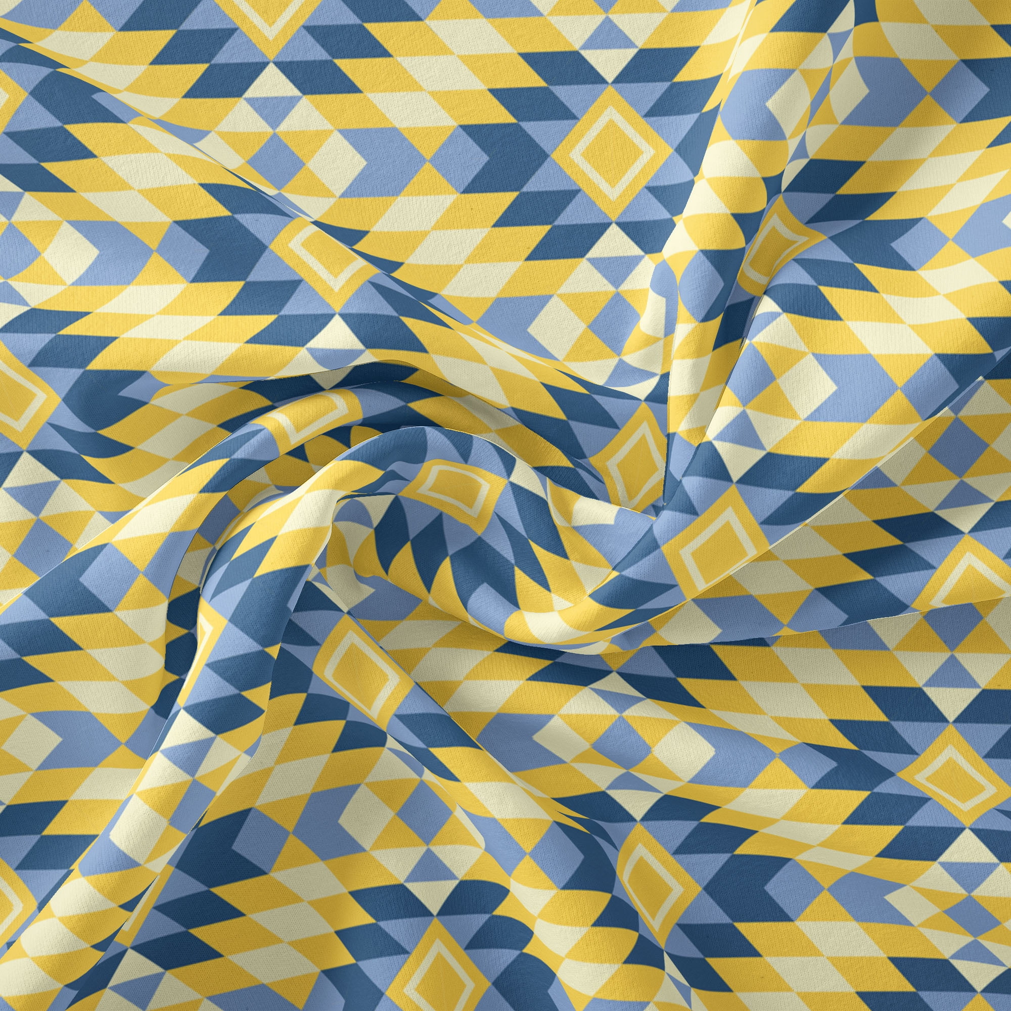 1 Yard 100% Cotton Killim Pattern, Yellow, 44" Wide for Quilting & Sewing by David Textiles