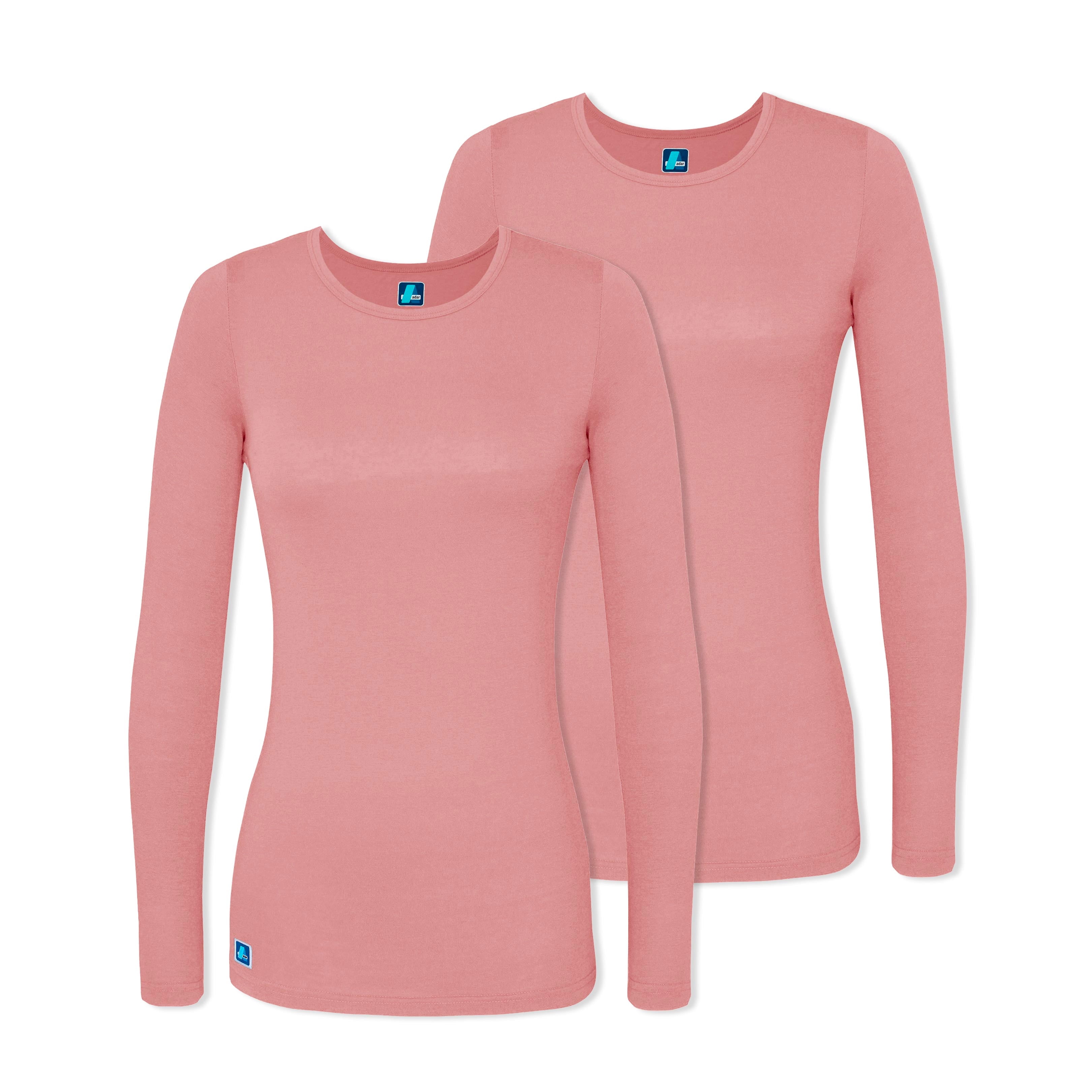 Adar Underscrubs for Women 2 Pack Long Sleeve Underscrub Comfort Tee