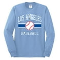 thumbnail image 2 of Wild Bobby City of Los Angeles LA Baseball Fantasy Fan Sports Men's Long Sleeve T-Shirt, Light Blue, 3X-Large, 2 of 6