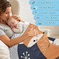 thumbnail image 5 of 31"x41" Super Soft Blanket with Double Layer Dotted Backing Cozy Dotted Fleece Blanket for 6M-5Y, Red-fox Printed, 5 of 8