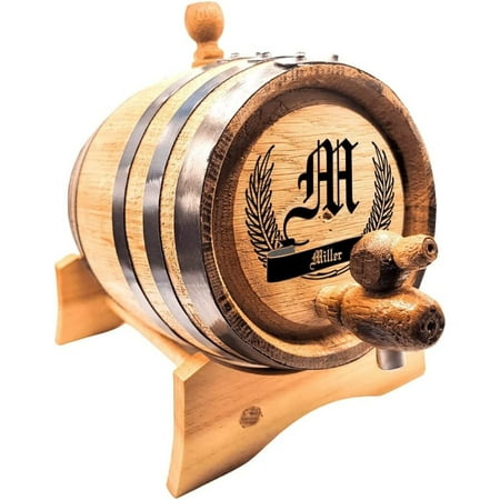 

Personalized American Oak Barrel - Fully Customizable | Coat of Arms Design | Age your own beverage | Spirit Aging Barrel | Age you Wine Whiskey Beer Tequila Bourbon Rum and more (2 Liter)
