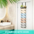 thumbnail image 5 of 9-Tier Over The Door & Wall Mount Towel Storage Organizer with Metal Shelf Basket for Small Bathroom, Camper, RV - Black, 5 of 8