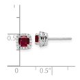 thumbnail image 4 of Primal Gold 10 Karat White Gold Lab Grown Diamond and Lab Created Ruby Halo Post Earrings, 4 of 4