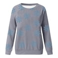 thumbnail image 2 of Gibobby Sudaderas navideñas Mujer Navidad vacaciones manga larga cuello redondo de nieve muñeco de nieve Santa hombro suéter sin capucha(Gris,CH), 2 of 4
