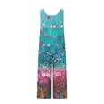 thumbnail image 6 of Tnhcen Women’s Floral Print Romper 2025 Summer Sleeveless Jumpsuit with Pockets | Retro Lightweight Pre-shrunk Cotton-like Casual Pants Romper for Women S-2XL, 6 of 7