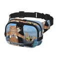 thumbnail image 2 of Zufioo Two Brave Cats Are Floating On The Sea Iceberg Print Square Double Layer Waist Bag, Durable & Stylish Fanny Pack with Zippered Pockets and Adjustable Strap for Outdoor & Daily, 2 of 9