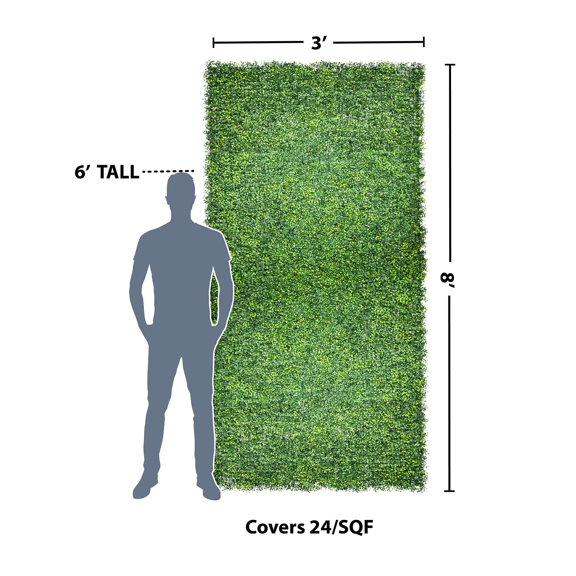 Screenguard 36in H x 8ft L Faux Green Boxwood Privacy Screen with Natural Appearance