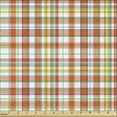 thumbnail image 2 of Ambesonne Fashion Fabric by the Yard Upholstery, Squares with Lines Plaid, 3 Yards, Burnt Orange and Yellow, 2 of 5