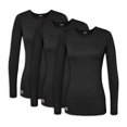 thumbnail image 1 of Sivvan Lot de 3 T-Shirts/maillots de Corps à Manches Longues Confort pour Femmes, 1 of 4