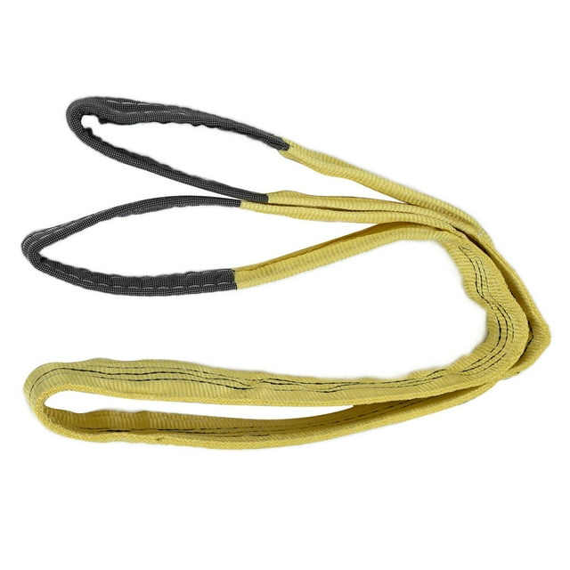 3T Lifting PES Material High Strength Webbing 75mm Width Yellow Strap for Ship Machinery in Port Transportation