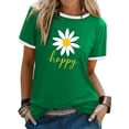 thumbnail image 3 of Women’s Graphic Print Tee Casual Short Sleeve T Shirt Funny Letter Printed T Shirts Summer Short Sleeve T-Shirt with Trendy Design for Daily Wear(Green,XL), 3 of 4