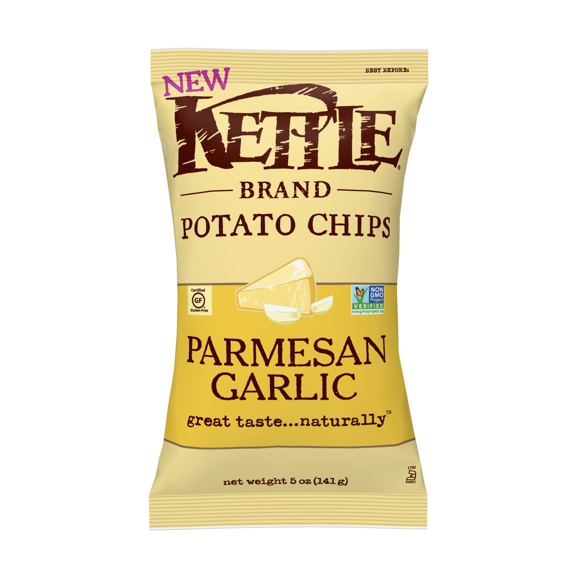 Kettle Brand Potato Chips, Parmesan Garlic Kettle Chips, 5 oz