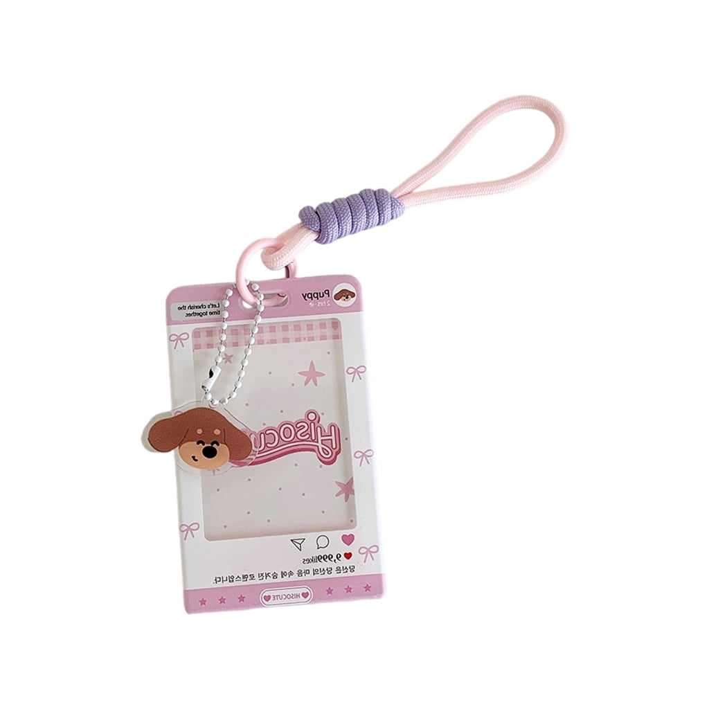 2 Pcs Kpop Photocard Holder Keychain – Cute Flower Design, Hard Shell ABS, For Cards & IDs