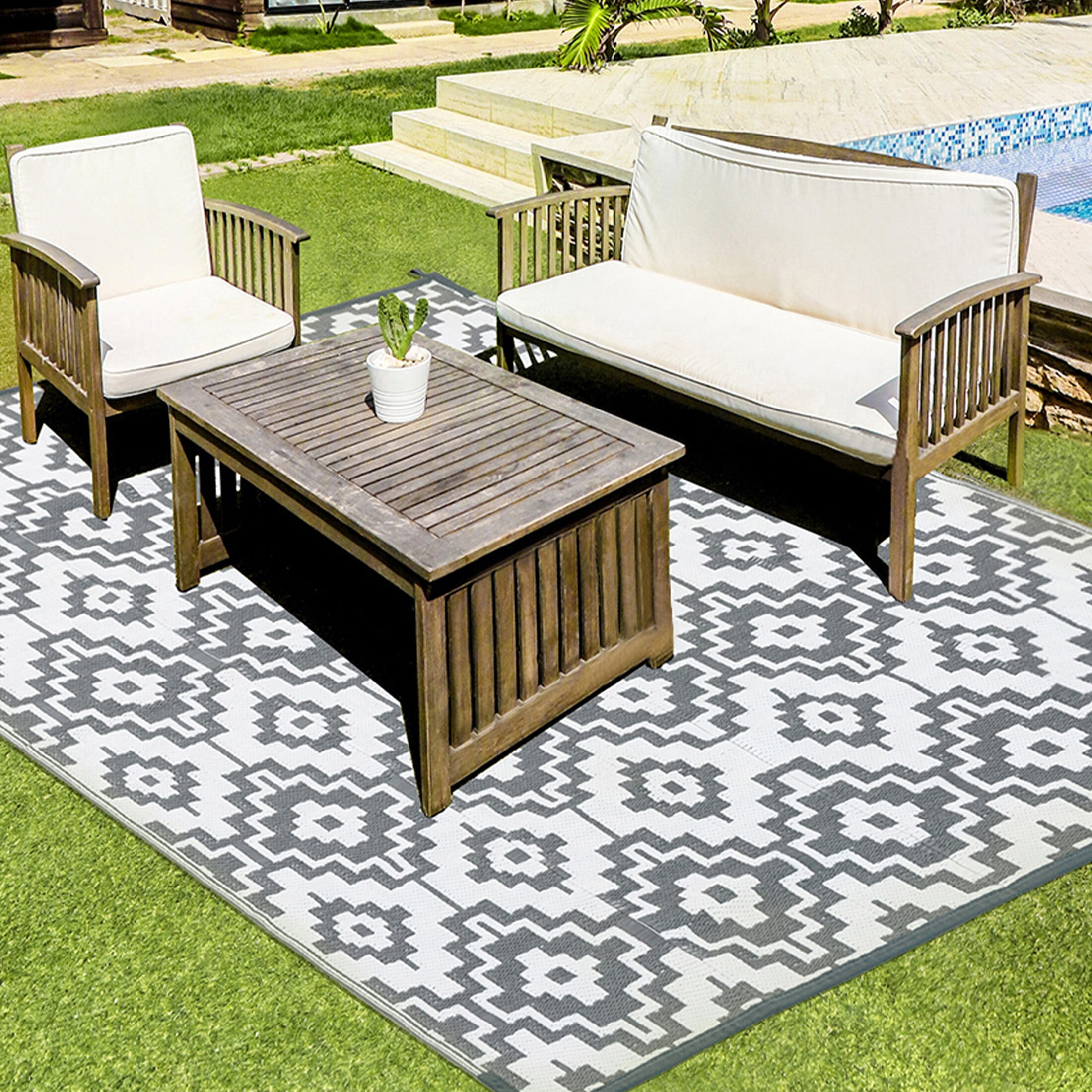 HUGEAR Outdoor Rugs on Sale Clearance 5'x8' Area Rugs Waterproof Patio ...