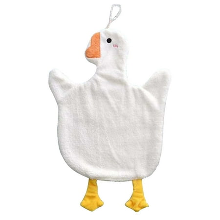 

Hangable Hand Towel | Kitchen Cleaning Rag Bathroom Supplies Soft Hand Towel | Cute Gooses Pattern Child Absorbent Cloth Kitchen Bathroom Towel