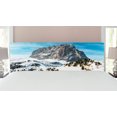 thumbnail image 1 of Mountain Headboard, Majestic Mountain Northerns Italy European Mediterranean Snowy Peak Nature, Upholstered Decorative Metal Bed Headboard with Memory Foam, King Size, Brown Blue White, by Ambesonne, 1 of 4