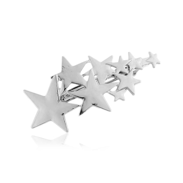 Horquilla para el pelo Sonducket, tocado plano de estrella de cinco puntas, piezas de ajuste doradas plateadas, Clips lisos de decoración para mujer, Ropa, zapatos y accesorios Miscelánea Plata AP016973-03