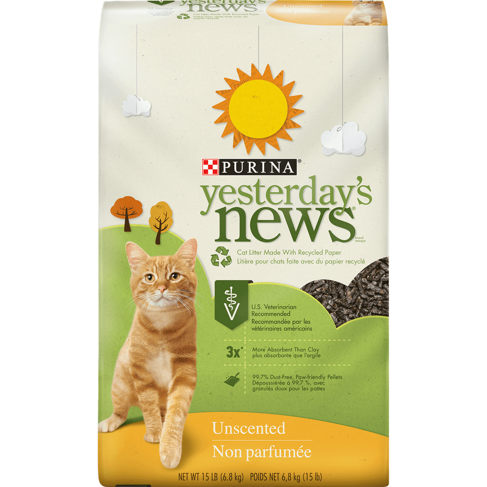 Purina Yesterday's News Non Clumping Paper Cat Litter, Unscented Low