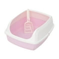 thumbnail image 2 of Open Top Pet Litter Tray Potty Toilet, Pan Deep Loo Spoon Container Cat for Bunny, Small and Medium Dogs, Indoor, Crate, Kitty Pink, 2 of 8