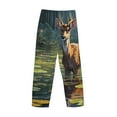 thumbnail image 6 of Balery Peaceful Deer Lily Pond print Men's Pajama Pants,Ultra Lightweight Pjs,Lounge Pant-Large, 6 of 9