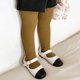 thumbnail image 1 of Cowsor Toddler Baby Girls Winter Fleece Lined Leggings Knit Thick Warm Full Length Tights Basic Velvet Pants, 1 of 6