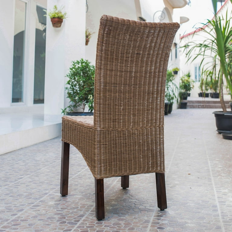 International Caravan Campbell Rattan Wicker Stained Dining Chair (Set of 2) International Caravan Campbell Rattan Wicker Stained Dining Chair (Set of 2)