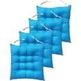 thumbnail image 1 of Nvzi Juego de 4 cojines para sillas de interior con mechones sólidos y cuadrados, con lazos, color azul Tk, 45,7 x 45,7 x 7,6 cm, 1 of 3