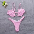 thumbnail image 3 of Women 2pcs Push-up Padded Bra Bandage Bikini Set Swimsuit Triangle Swimwear Bathing Pink S, 3 of 4