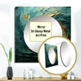 thumbnail image 3 of Designart "Teal Spiral of Majestic Motion IV" abstract spirals Blue Large Square Mirror - Square Bedroom Mirror Printed Wall Decor - Modern Square Printed Wall Mirror Art, 3 of 5